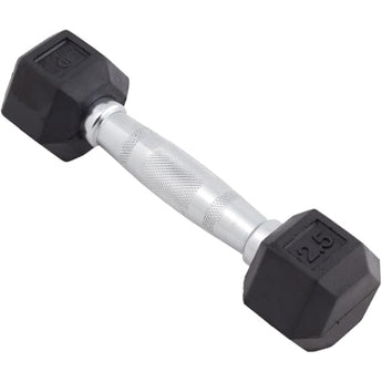 Body Sport Rubber Encased Hex Dumbbell, 10 LBS.