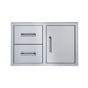 BroilMaster Single Door with Double Drawer for Stainless Gas Grills-BSAW3422SD