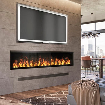 Dimplex | Opti-Myst 86" Linear Electric Fireplace With Acrylic Ice and Driftwood Media