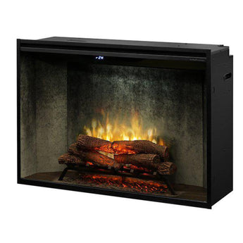 Dimplex | Revillusion 42" Weathered Concrete Built-in Electric Firebox With Glass Pane and Plug Kit