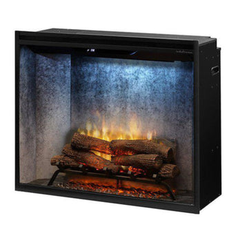 Dimplex | Revillusion Portrait 36" Weathered Concrete Built-in Electric Firebox With Glass Pane and Plug Kit