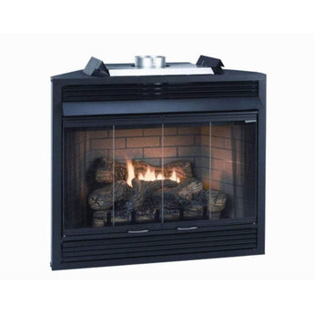 Empire | Bi-Fold Black Glass Doors for Keystone B-Vent Deluxe Fireplace