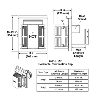 Majestic | SLP 4 Inch x 6-5/8 Inch Short Horizontal Termination Kit (SLP-TRAP1)