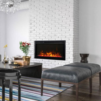 Amantii | Traditional Extra Slim Built-In Smart Electric Fireplace with Clear Glass Media (30 & 33 Inches)