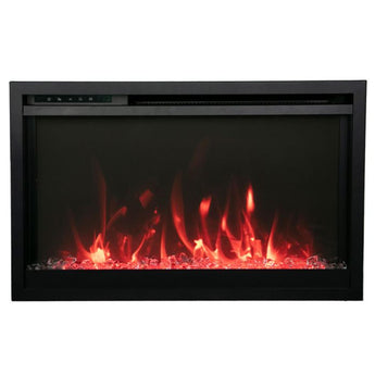 Amantii | Traditional Extra Slim Built-In Smart Electric Fireplace with Clear Glass Media (30 & 33 Inches)