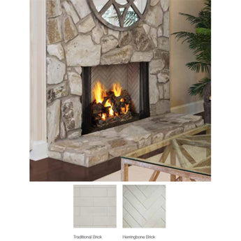 Majestic | 42-inch Natural Gray Molded Brick Panels for Ashland Radiant Wood Burning Fireplace