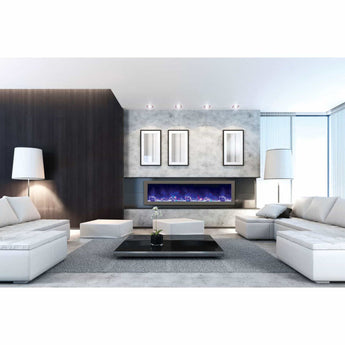 Amantii | BI 60” SLIM Panorama Indoor/Outdoor Electric Fireplace with Remote