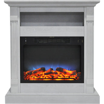 Cambridge | 25-In. 5116 BTU Freestanding Electric Fireplace Heater Insert for Chimneys with Charred Logs, Realistic Flames, Remote, Black