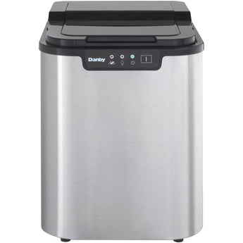 Danby | Portable Ice Maker in Stainless Steel/Black (1 Ice Cube Size)