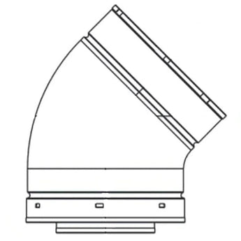 Majestic | DVP 5 Inch x 8 Inch Direct Vent 45 Degree Elbow (DVP45)