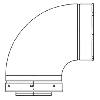 Majestic | DVP 5 Inch x 8 Inch Direct Vent 90 Degree Elbow (DVP90ST)