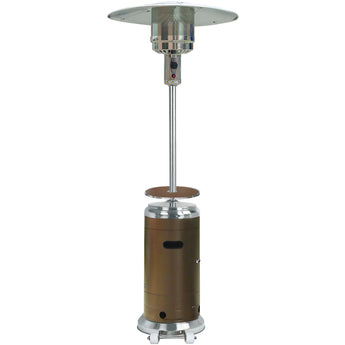 Hanover | 7-Ft. 48,000 BTU Steel Umbrella Propane Patio Heater, Bronze/Stainless Steel