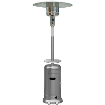 Hanover | 7-Ft. 48,000 BTU Steel Umbrella Propane Patio Heater in Stainless Steel