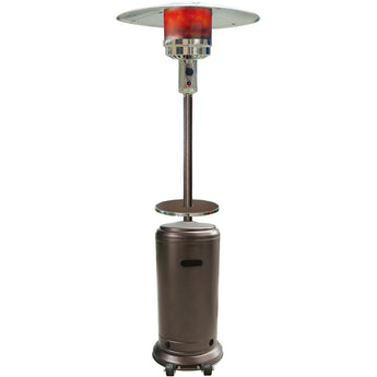 Hanover | 7-Ft. Tall 48,000 BTU Propane Umbrella Patio Heater with Wheels for Outdoor Events and Entertaining in Hammered Bronze