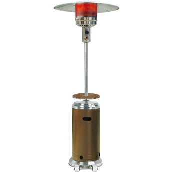 Hanover | 7-Ft. Tall 48,000 BTU Propane Umbrella Patio Heater with Wheels for Outdoor Events and Entertaining in Stainless Steel