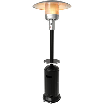 Hanover | 7-Ft. Tall 48,000 BTU Propane Umbrella Patio Heater with Wheels for Outdoor Events and Entertaining in Black