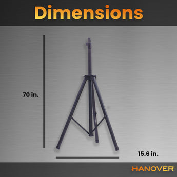 Hanover | Height Adjustable Tripod Stand for Select Infrared Heat Lamps, Black