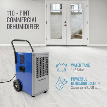 Keystone | 110-Pint Portable Commercial Dehumidifier