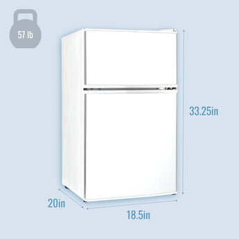 Keystone | Energy Star 3.1 Cu. Ft. Compact 2-Door Refrigerator/Freezer in White