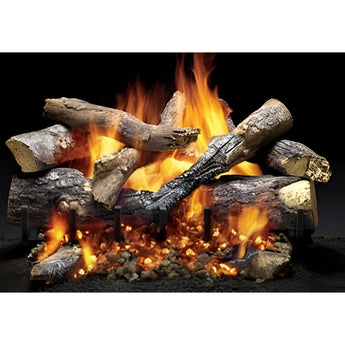 Majestic | Fireside Grand Oak 24" 11-Piece 3-Tier Refractory Cement Vented Gas Log Set (GO324)