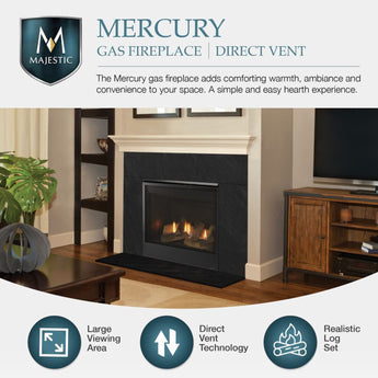 Majestic | Mercury 32" Traditional Direct Vent Natural Gas Fireplace With Intellifire Ignition System