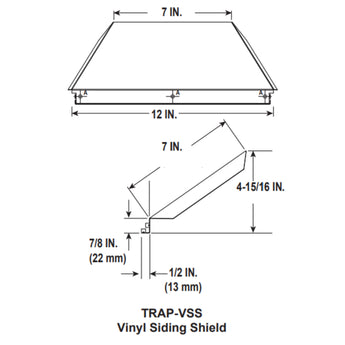 Majestic | DVP 5 Inch x 8 Inch Vinyl Siding Shield (TRAP-VSS)