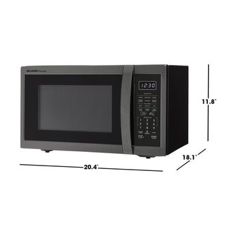 Sharp | 1.4-cu. ft. 1100W Countertop Microwave in Black Stainless Steel